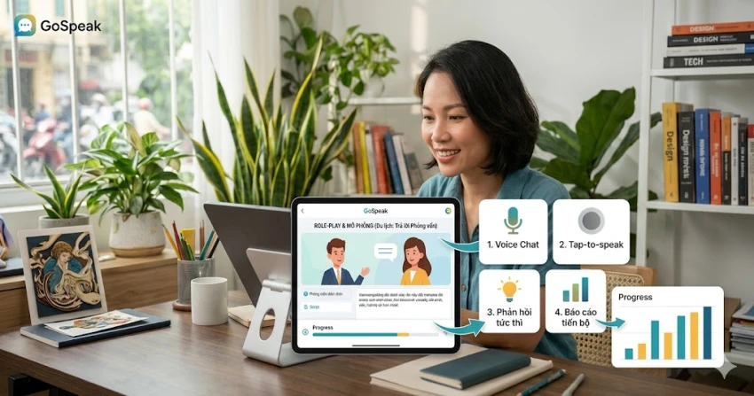 GoSpeak: Ứng dụng học tiếng Anh “nói thật – học thật” dành cho người bận rộn