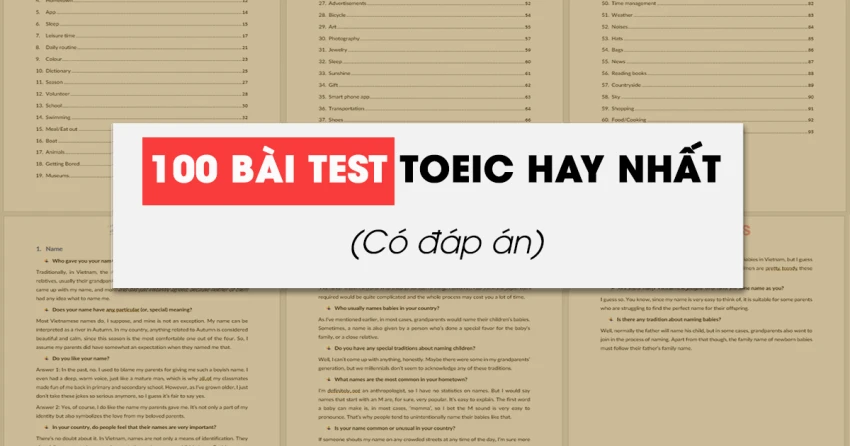 Đề Thi TOEIC Dạng Rút Gọn (100 Câu) – Luyện Thi Hiệu Quả Nhất 2025