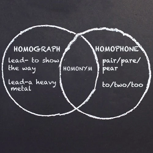 Từ đồng âm trong tiếng anh, phân biệt homonyms, homophones và homographs